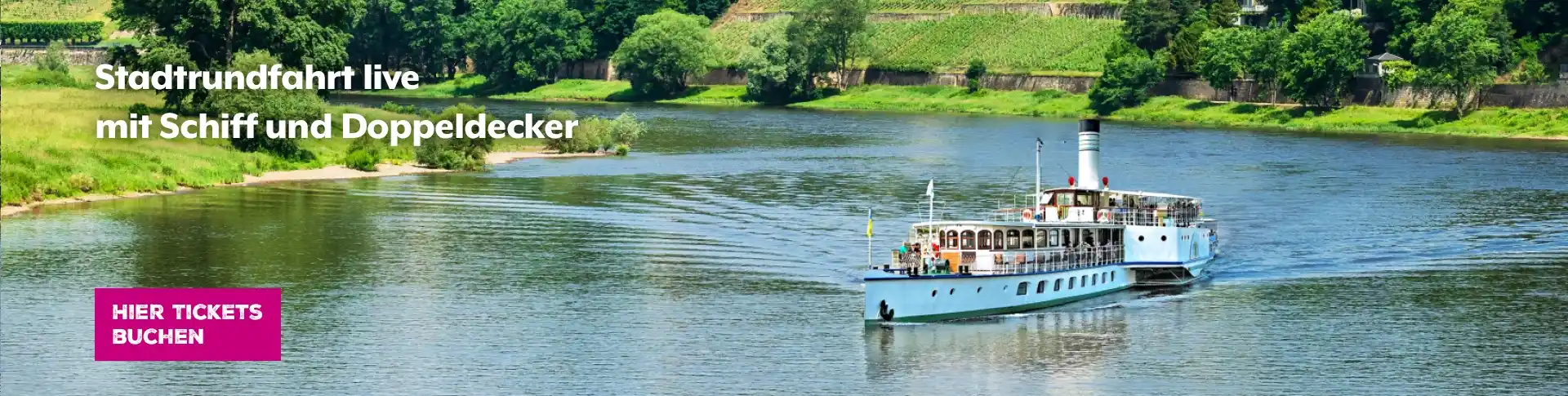 Original Entdeckertour - Stadtrundfahrt mit Bus, Schiff und Doppeldecker