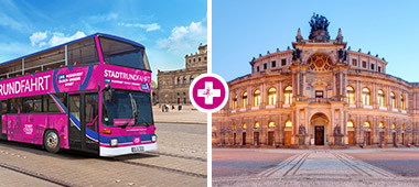 Führung durch die Semperoper Dresden in Kombination zur Großen Stadtrundfahrt live moderiert.